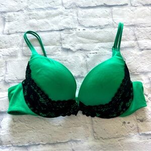 Victoria’s Secret Very Sexy Bra 34B | Green Black Lace Push-Up Convertible